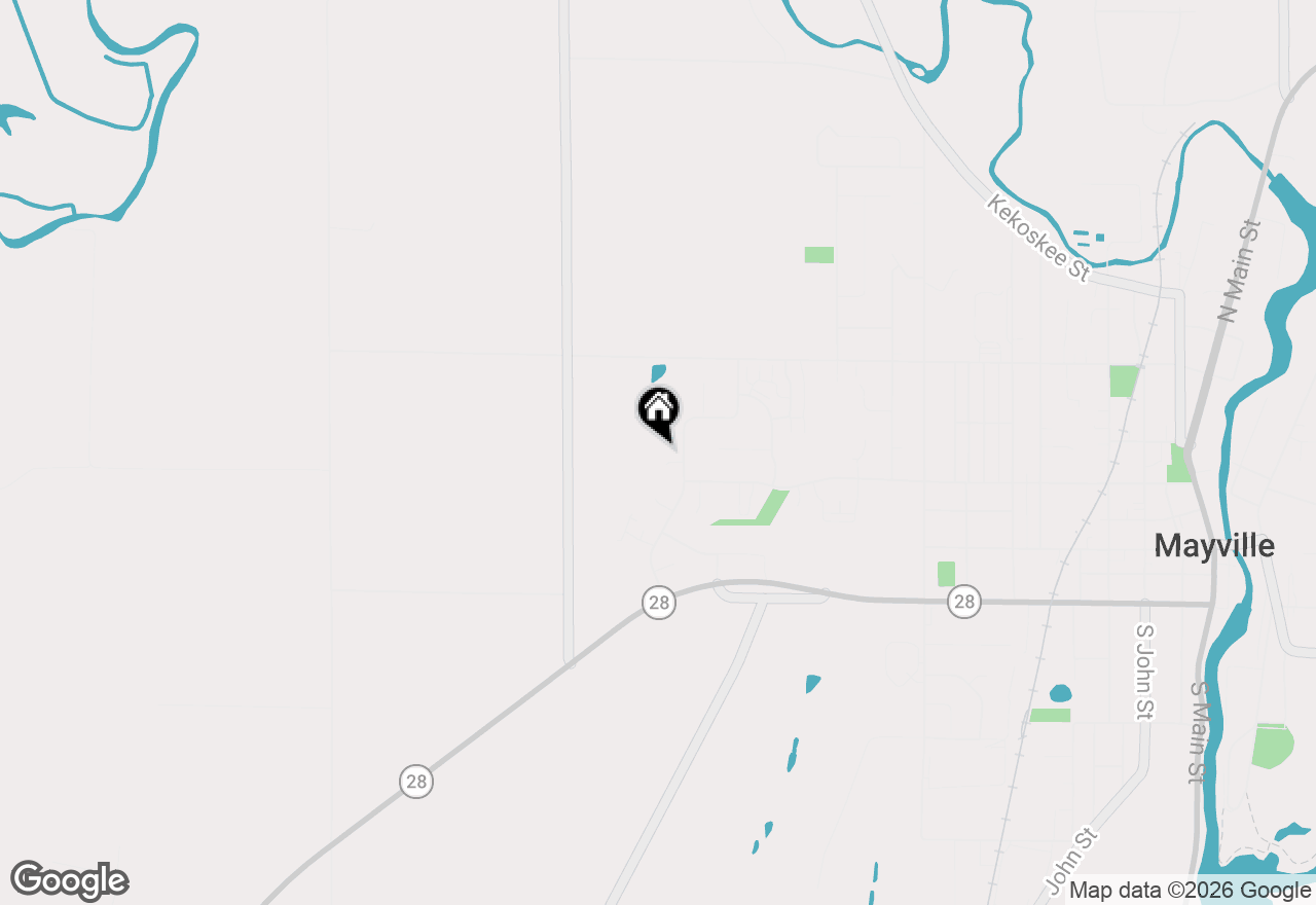 Map of 206 Sunset Ct, Mayville, WI 53050
