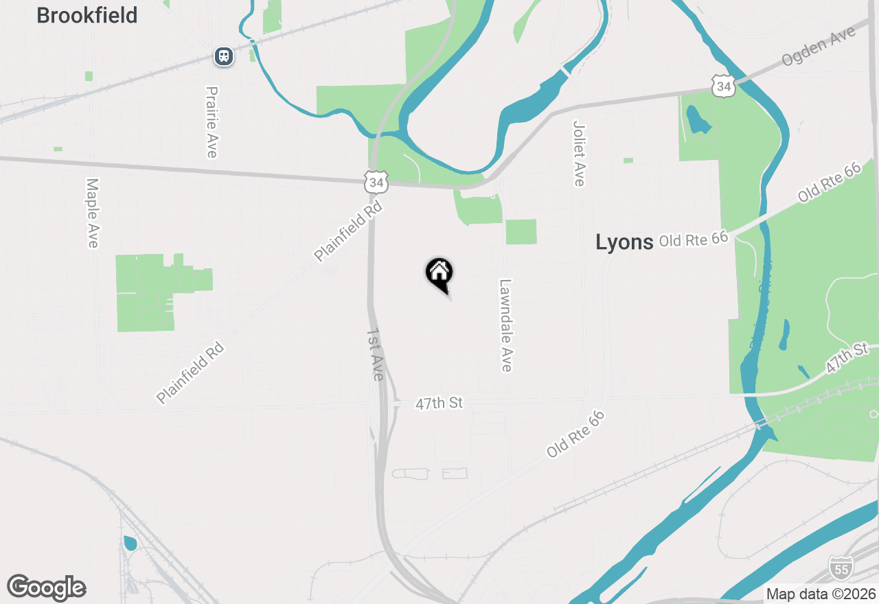 Map of 8332 44th Place, Lyons, IL 60534