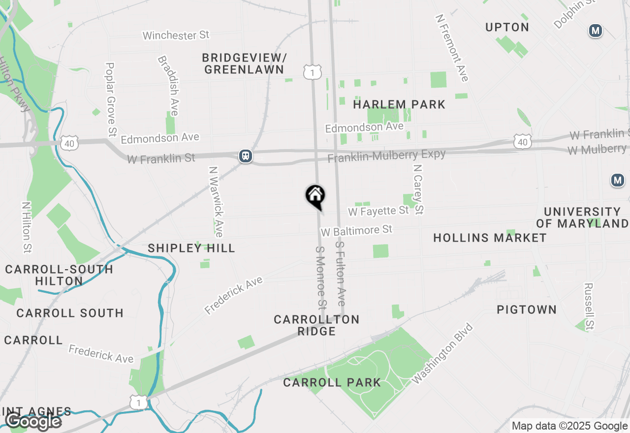 Map of 1907 W Fayette Street, Baltimore, MD 21223