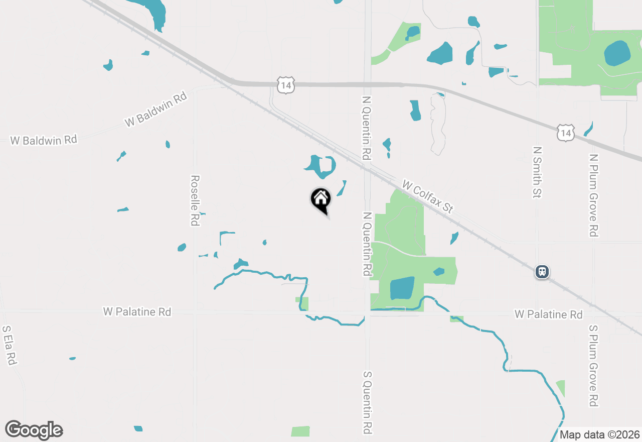 Map of 317 N Westminster Drive, Palatine, IL 60067