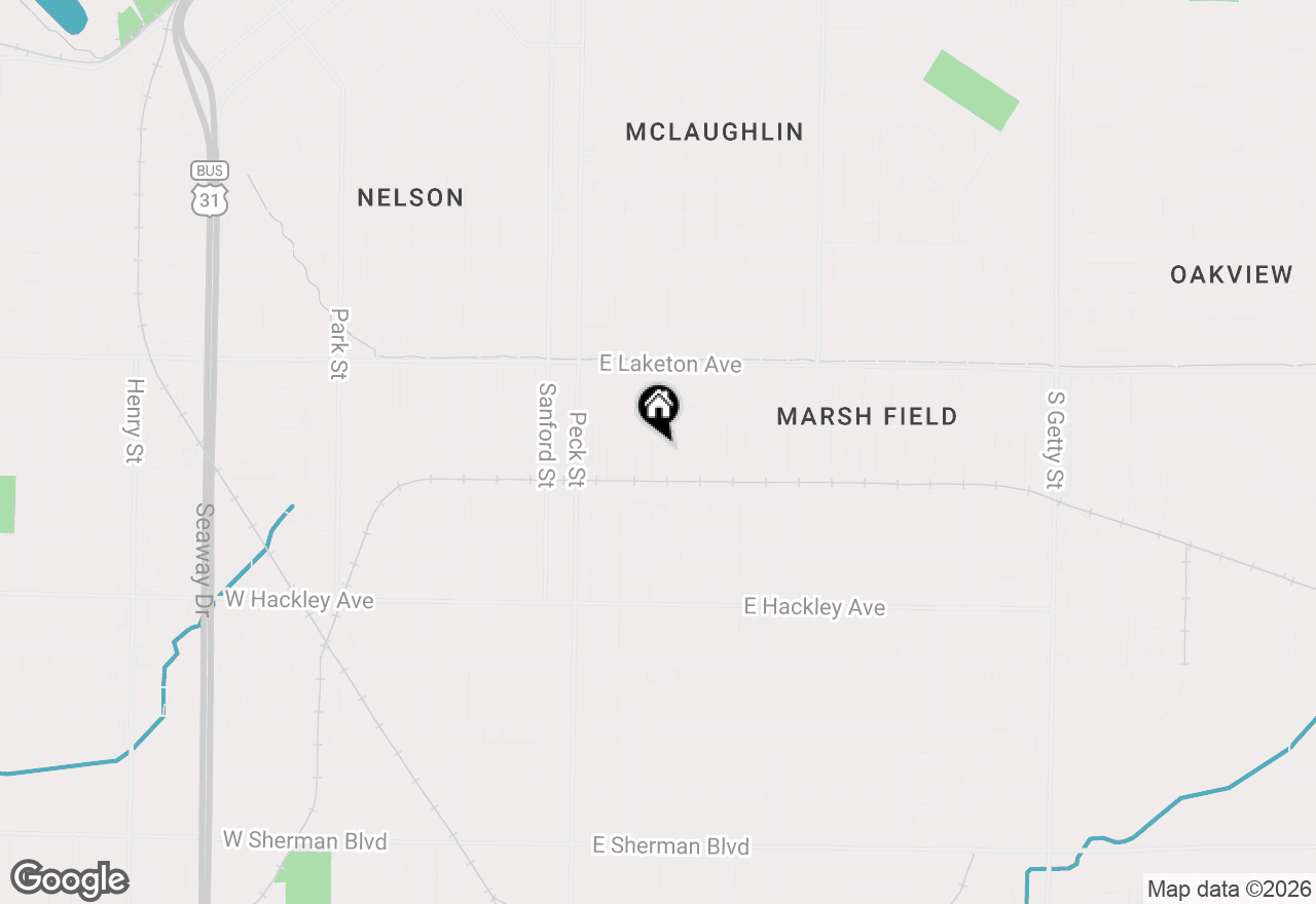 Map of 1930 &1945 Leahy Street, Muskegon, MI 49442