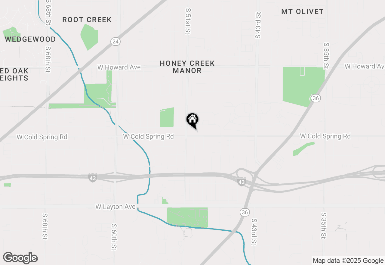 Map of 5000 W Cold Spring Rd, Greenfield, WI 53220
