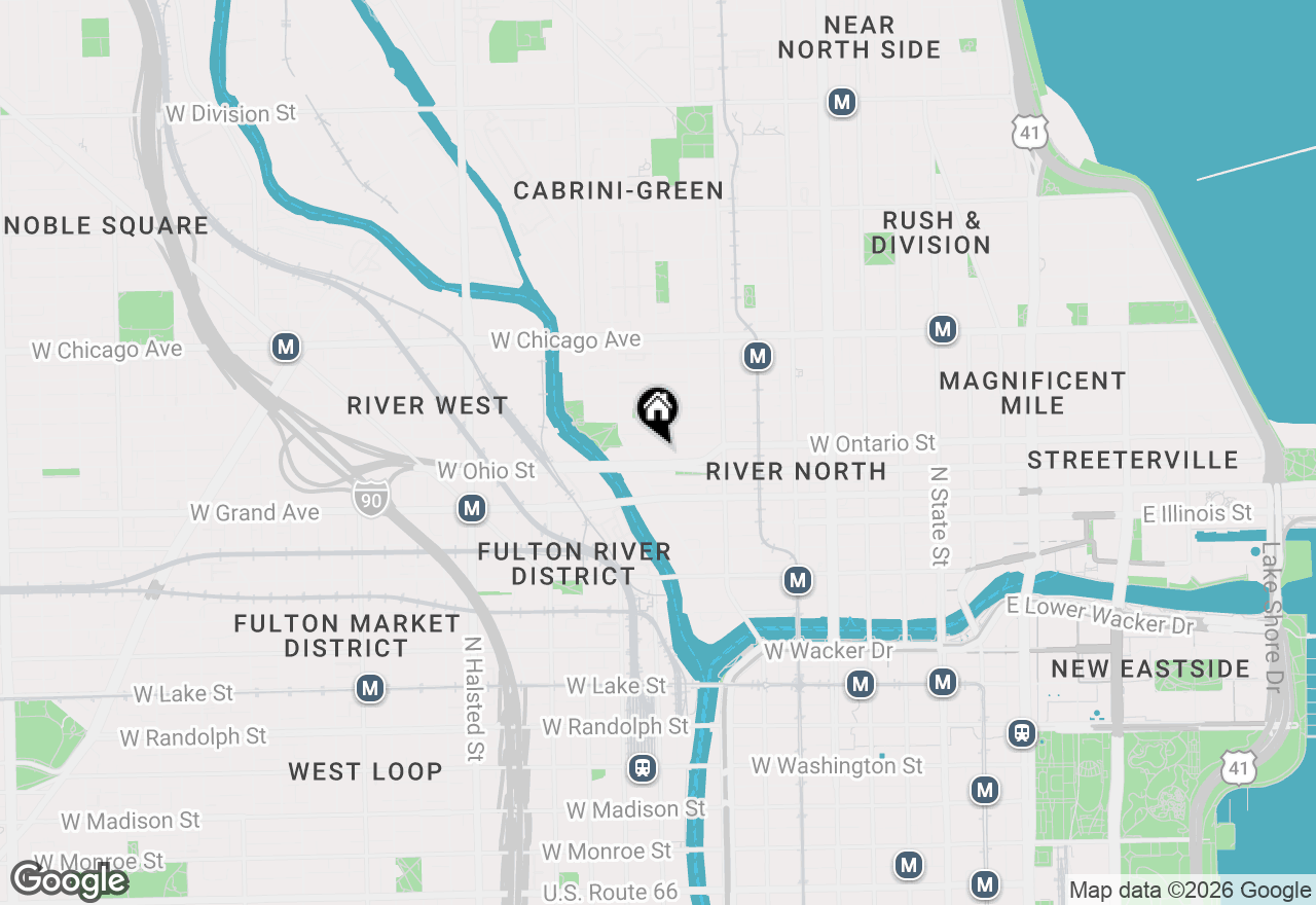 Map of 411 W Ontario Street #405, Chicago, IL 60654