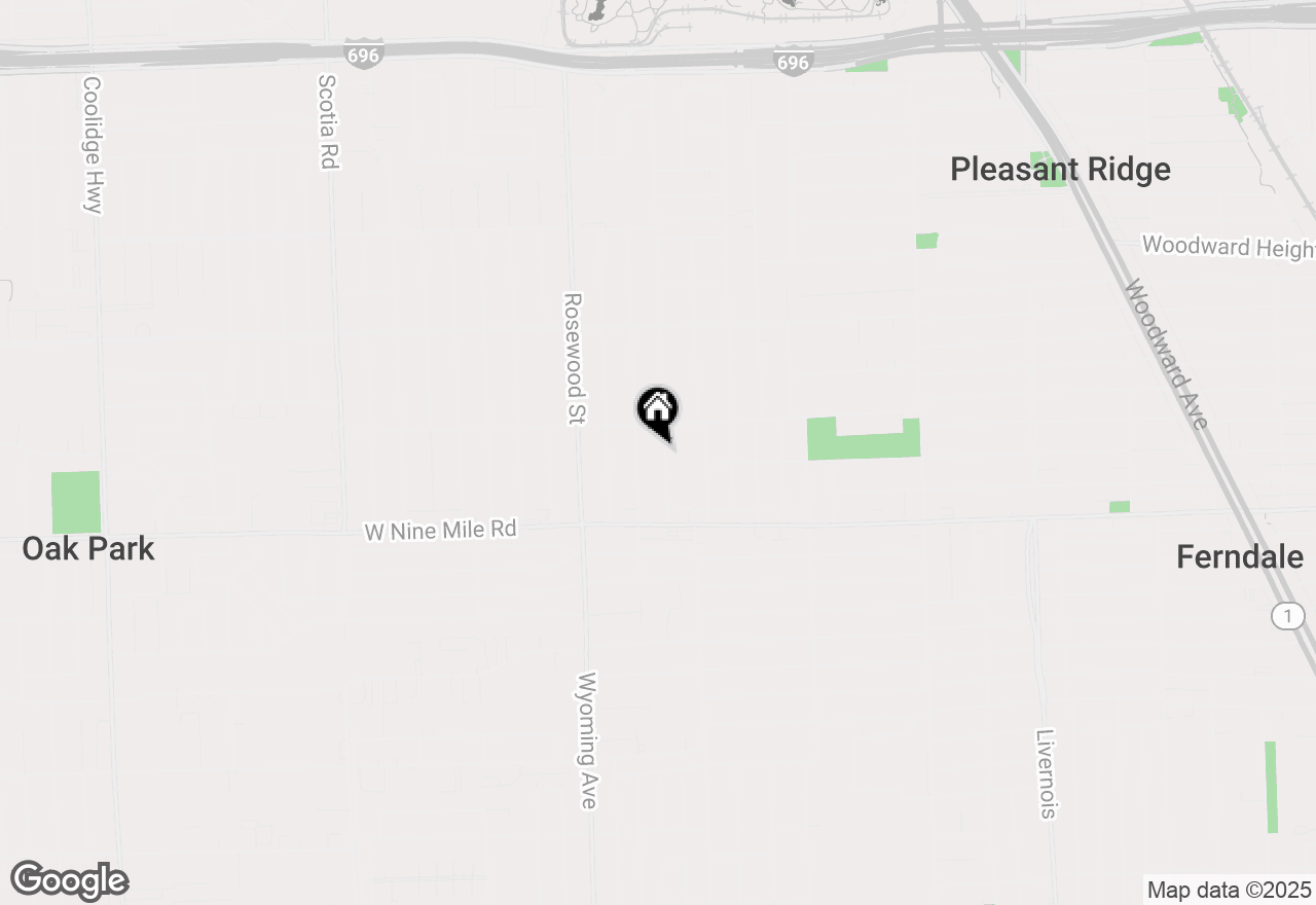 Map of 23221 Roanoke Avenue, Oak Park, MI 48237