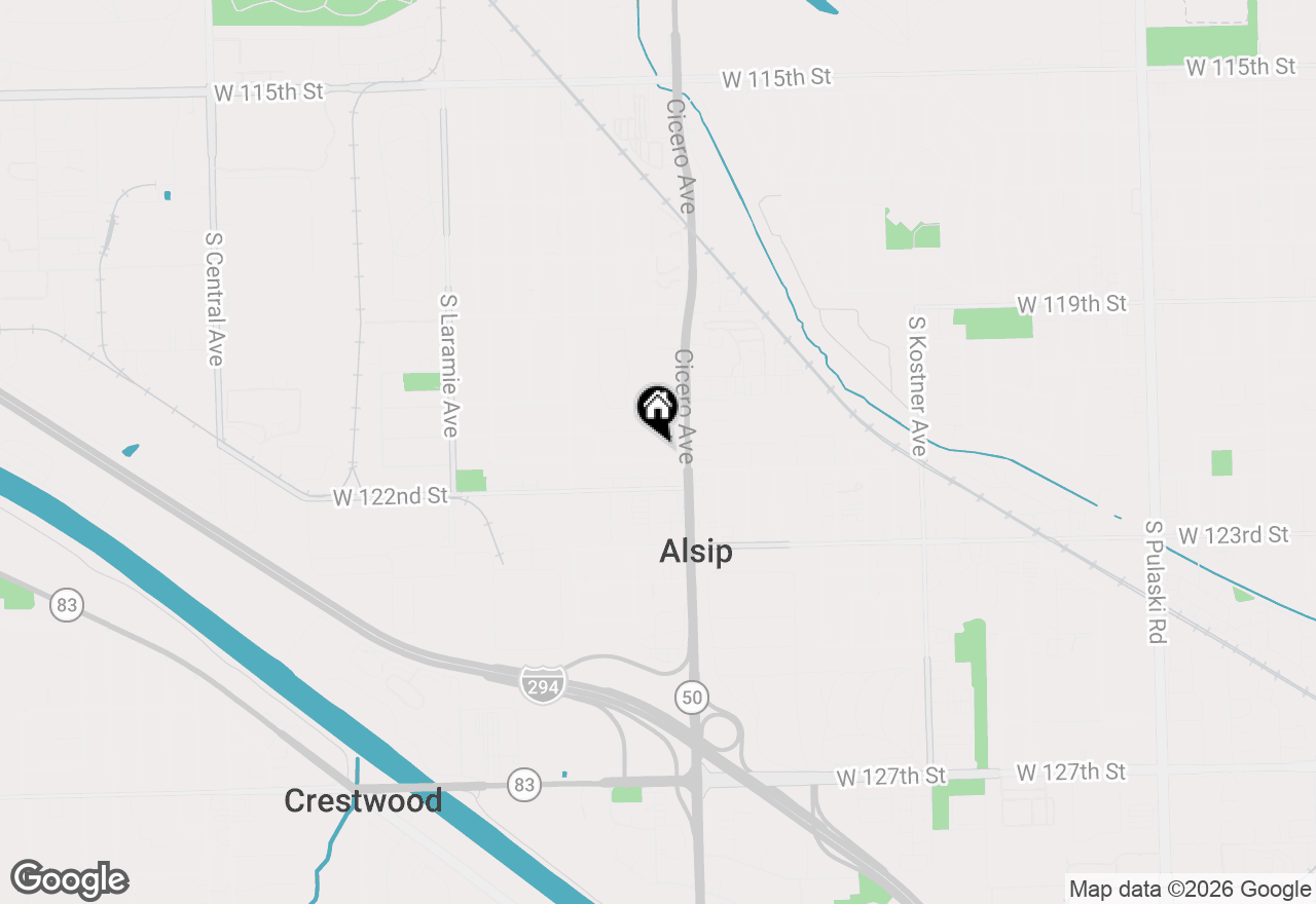Map of 4816 W 121st Place, Alsip, IL 60803