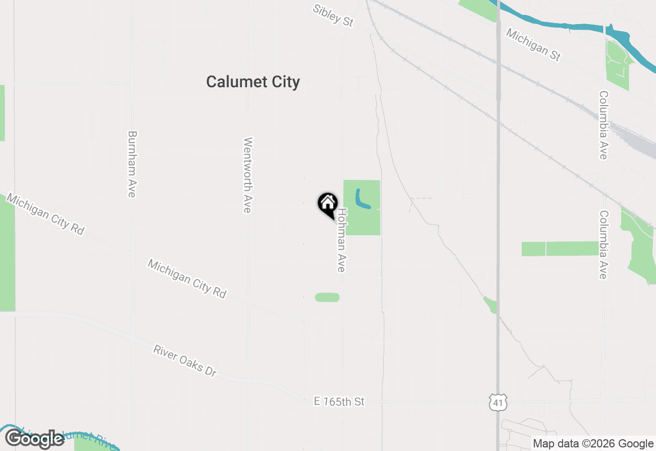 Map of 46 Ruth Street, Hammond, IN 46320
