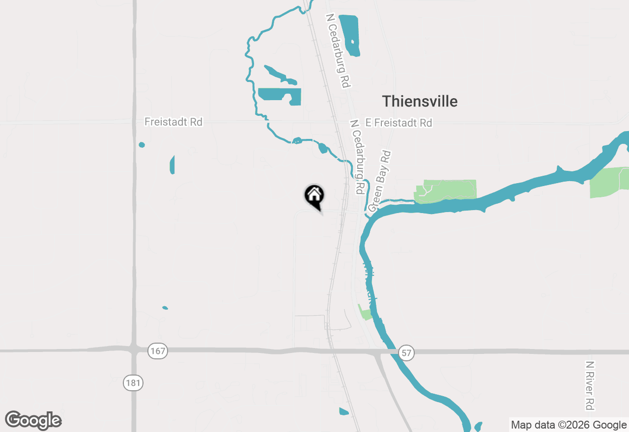 Map of 102 S Highland Ave, Thiensville, WI 53092