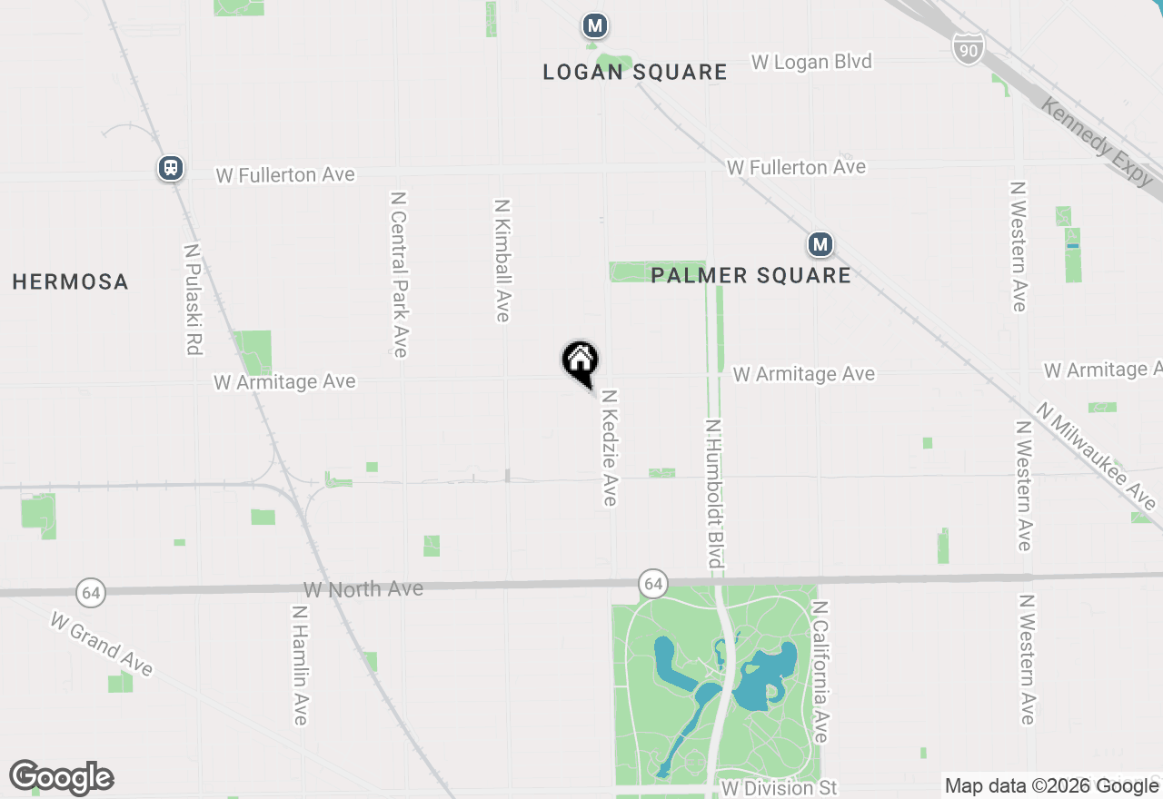 Map of 1935 N Sawyer Avenue #2S, Chicago, IL 60647
