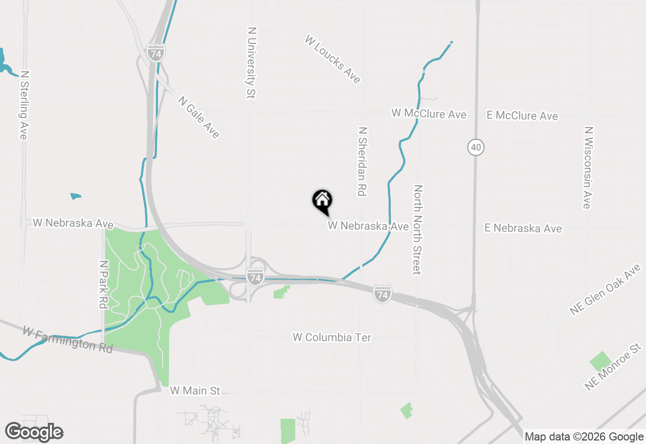 Map of 1902 N Broadway Street, Peoria, IL 61604