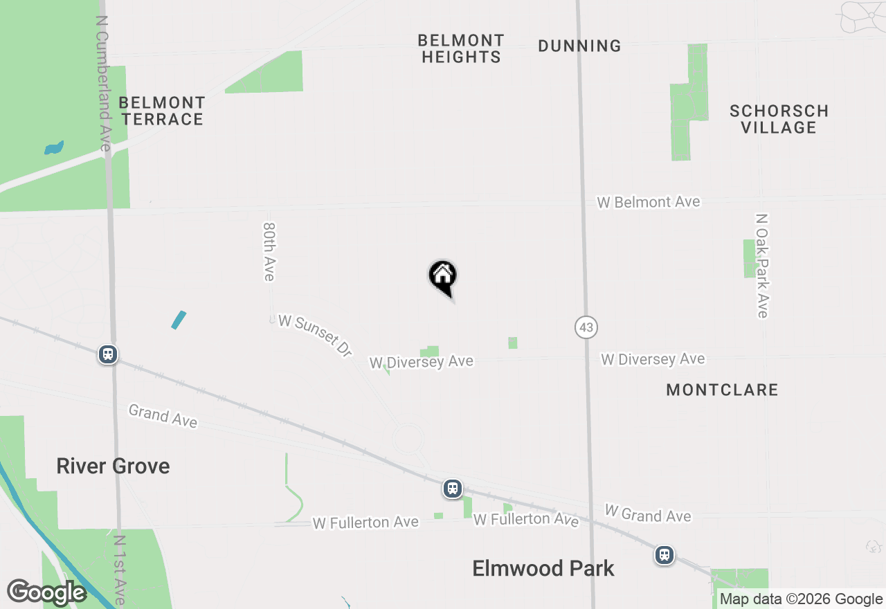 Map of 2918 N 75th Court, Elmwood Park, IL 60707