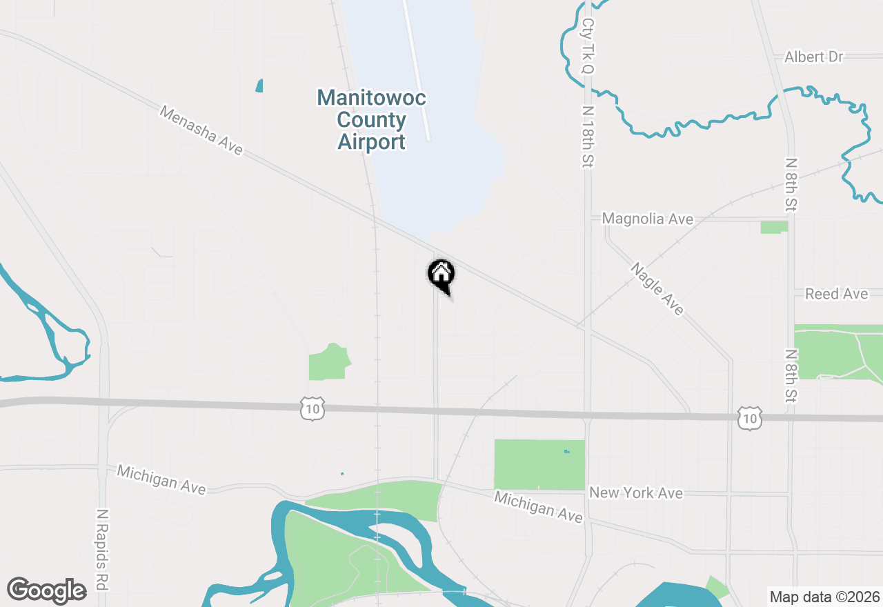 Map of 1433 N 23rd St, Manitowoc, WI 54220