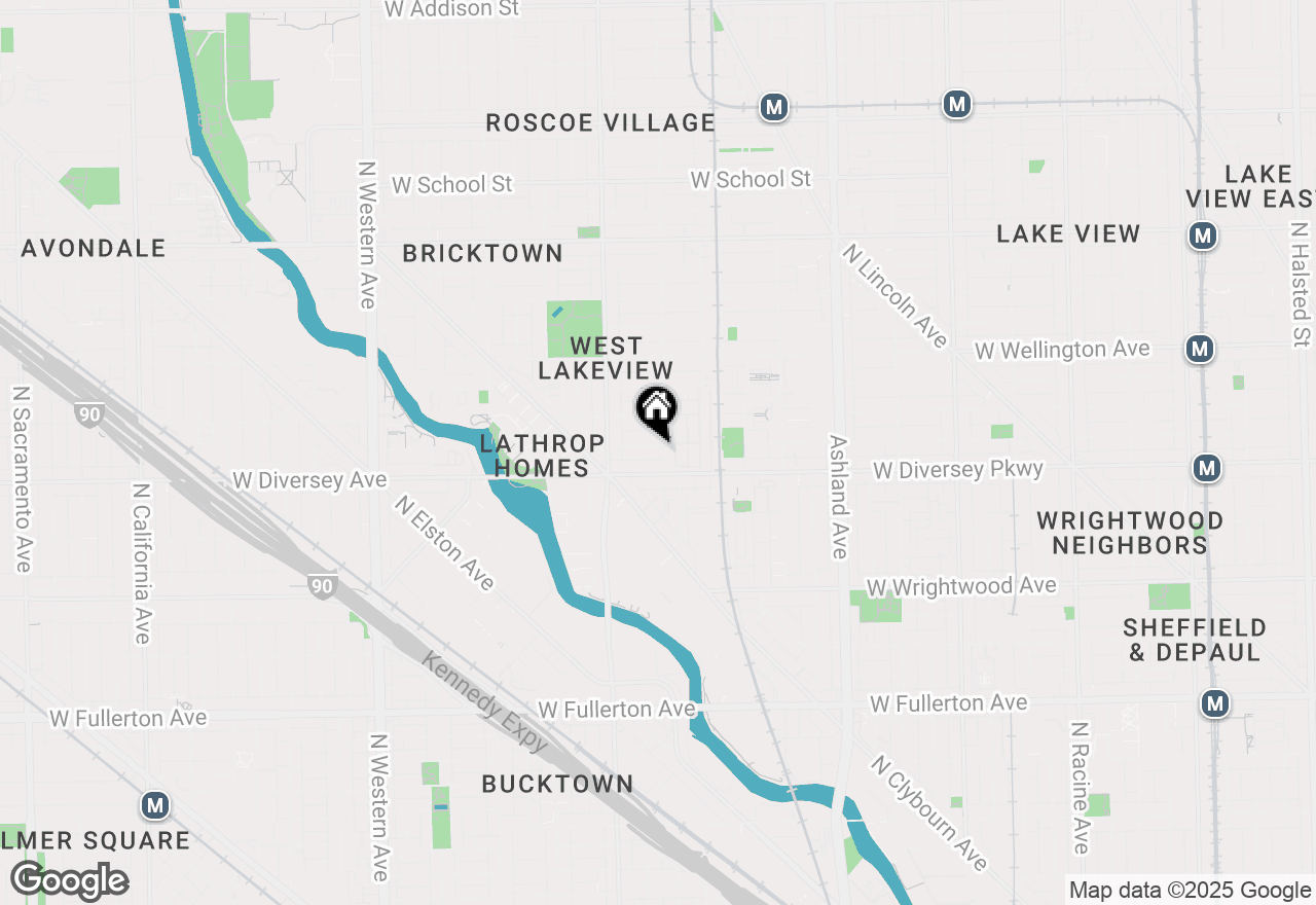 Map of 1907 W Wolfram Street, Chicago, IL 60657