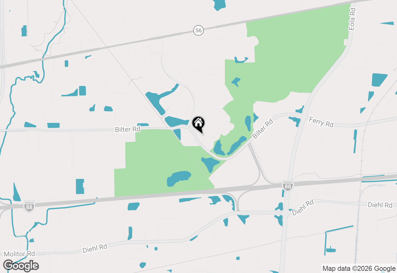 Map of 2615 Oakshire Court, Aurora, IL 60502