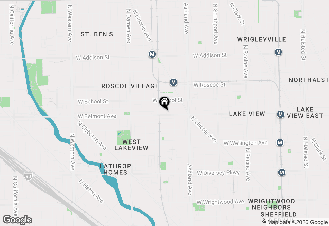 Map of 1740 W Belmont Avenue #1R, Chicago, IL 60657