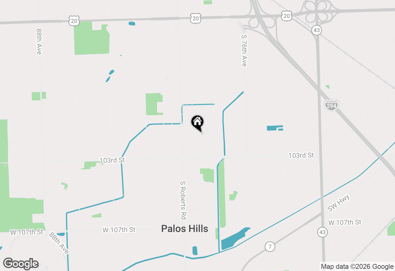 Map of 7915 W 101st Place, Palos Hills, IL 60465