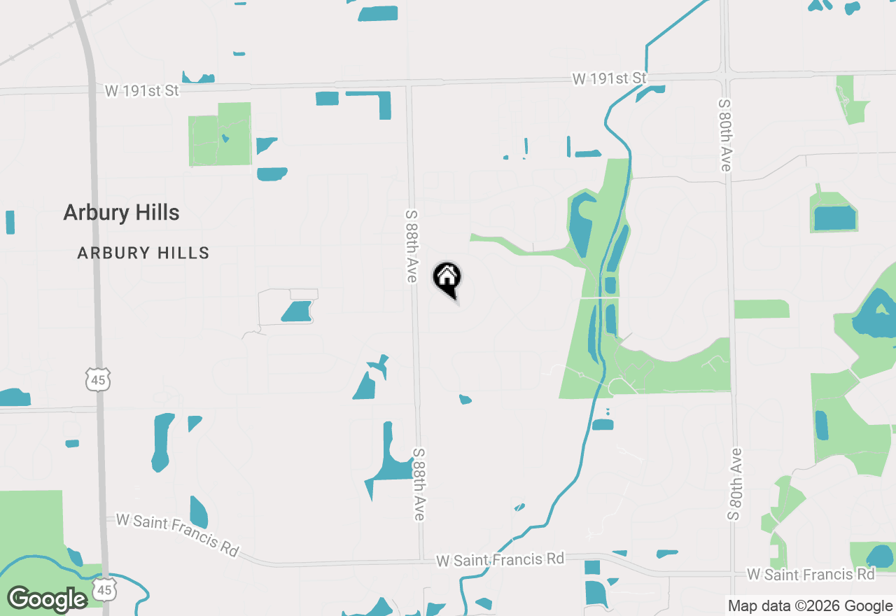 Map of 19644 Brookfield Circle, Tinley Park, IL 60487