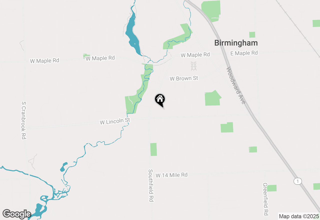 Map of 722 Wallace Street, Birmingham, MI 48009