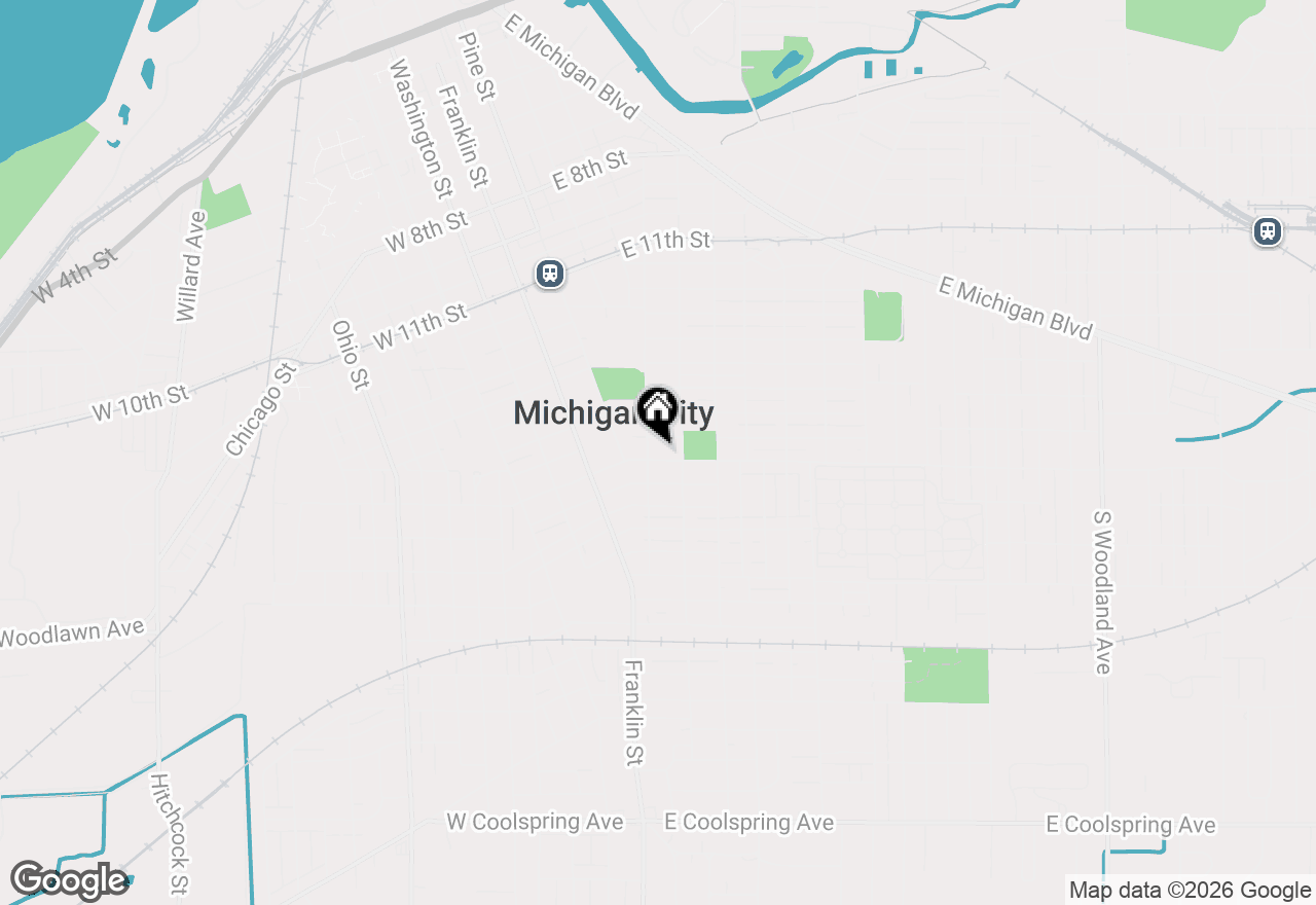 Map of 208 E Barker Avenue, Michigan City, IN 46360