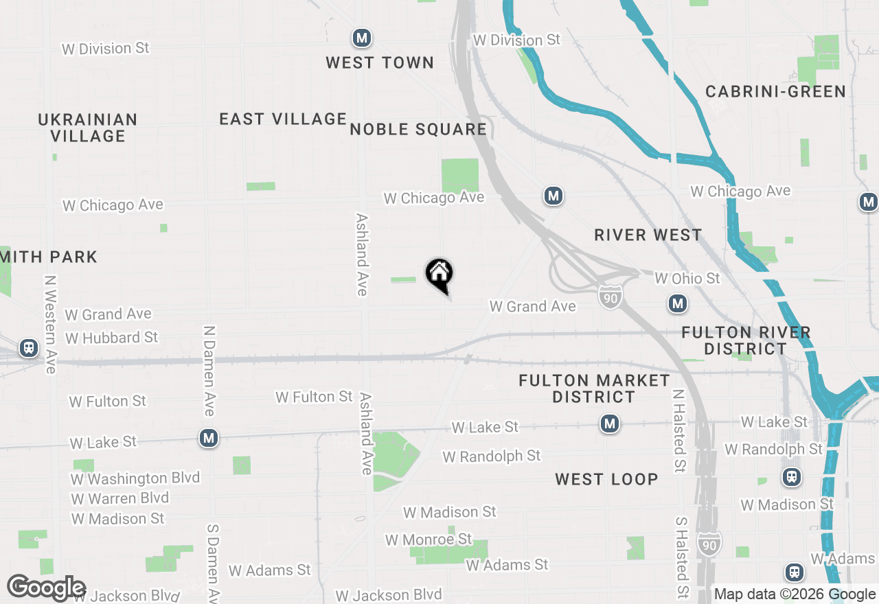Map of 1402 W Grand Avenue #3, Chicago, IL 60642