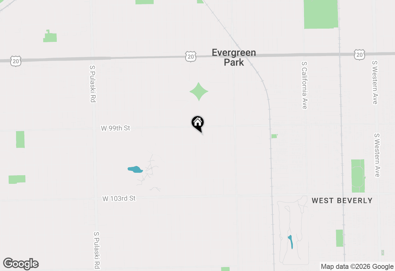Map of 9932 S Homan Avenue, Evergreen Park, IL 60805