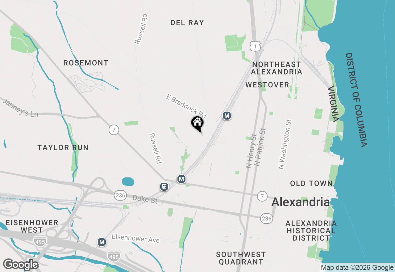 Map of 106 E Maple Street, Alexandria, VA 22301
