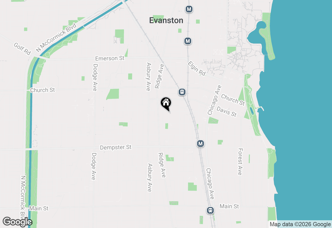 Map of 1508 Oak Avenue #2N, Evanston, IL 60201