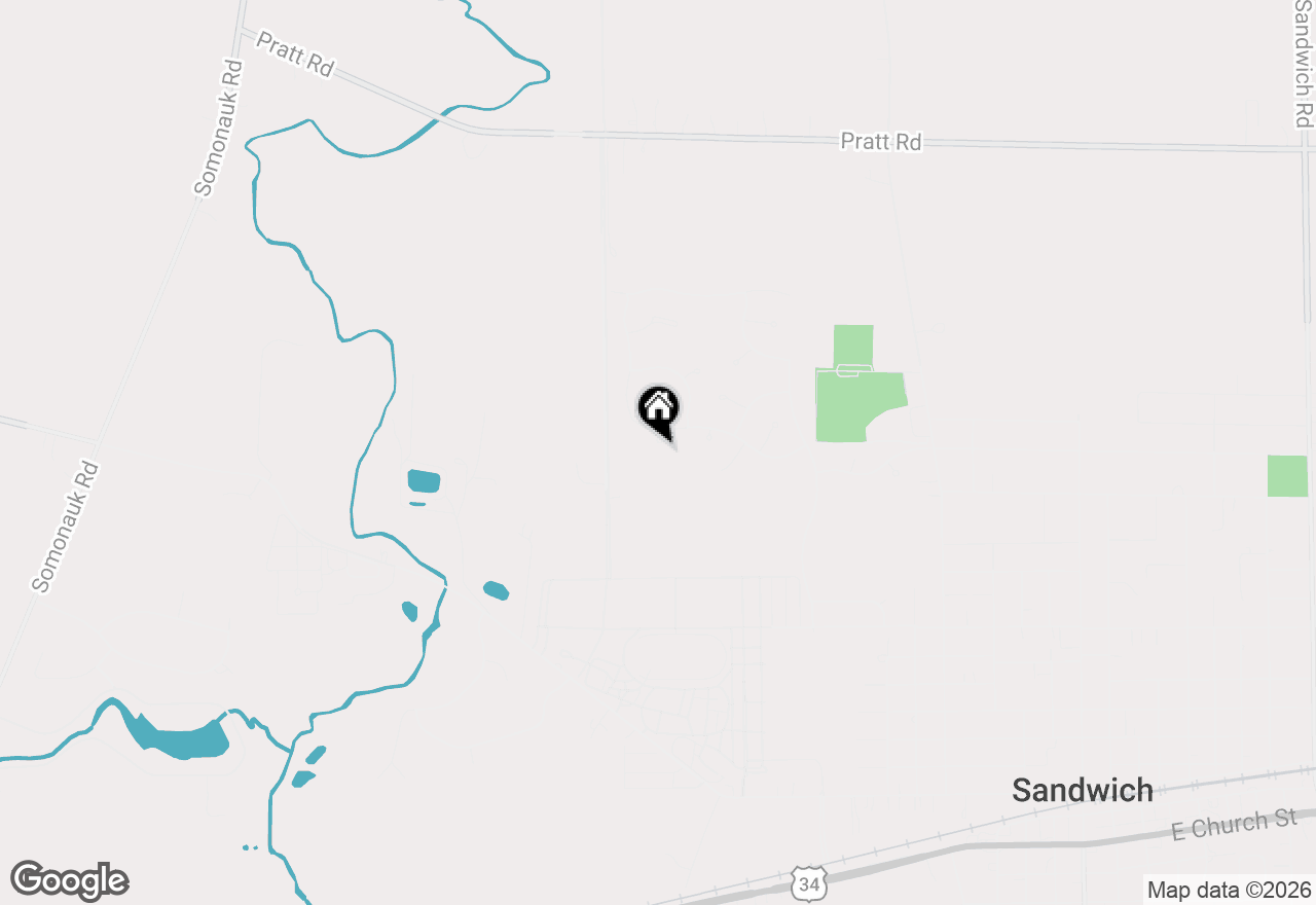 Map of 1306 S Wind Drive, Sandwich, IL 60548