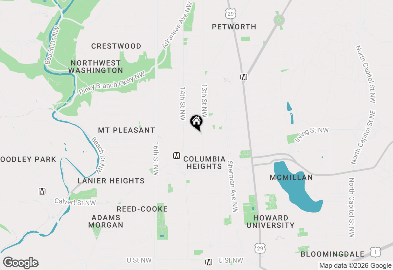 Map of 1328 Park Road Nw #D, Washington, DC 20010
