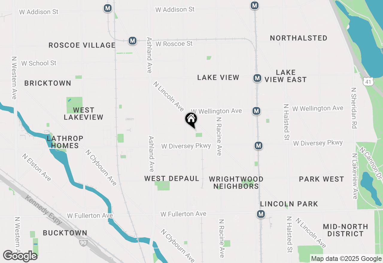 Map of 1341 W George Street #1, Chicago, IL 60657