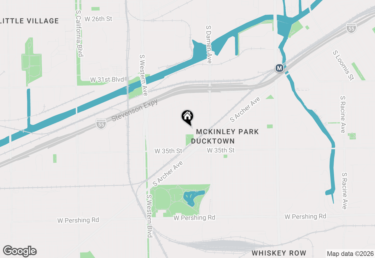 Map of 3341 S Hamilton Avenue, Chicago, IL 60608