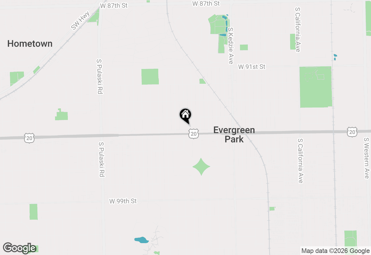 Map of 9439 S Saint Louis Avenue, Evergreen Park, IL 60805