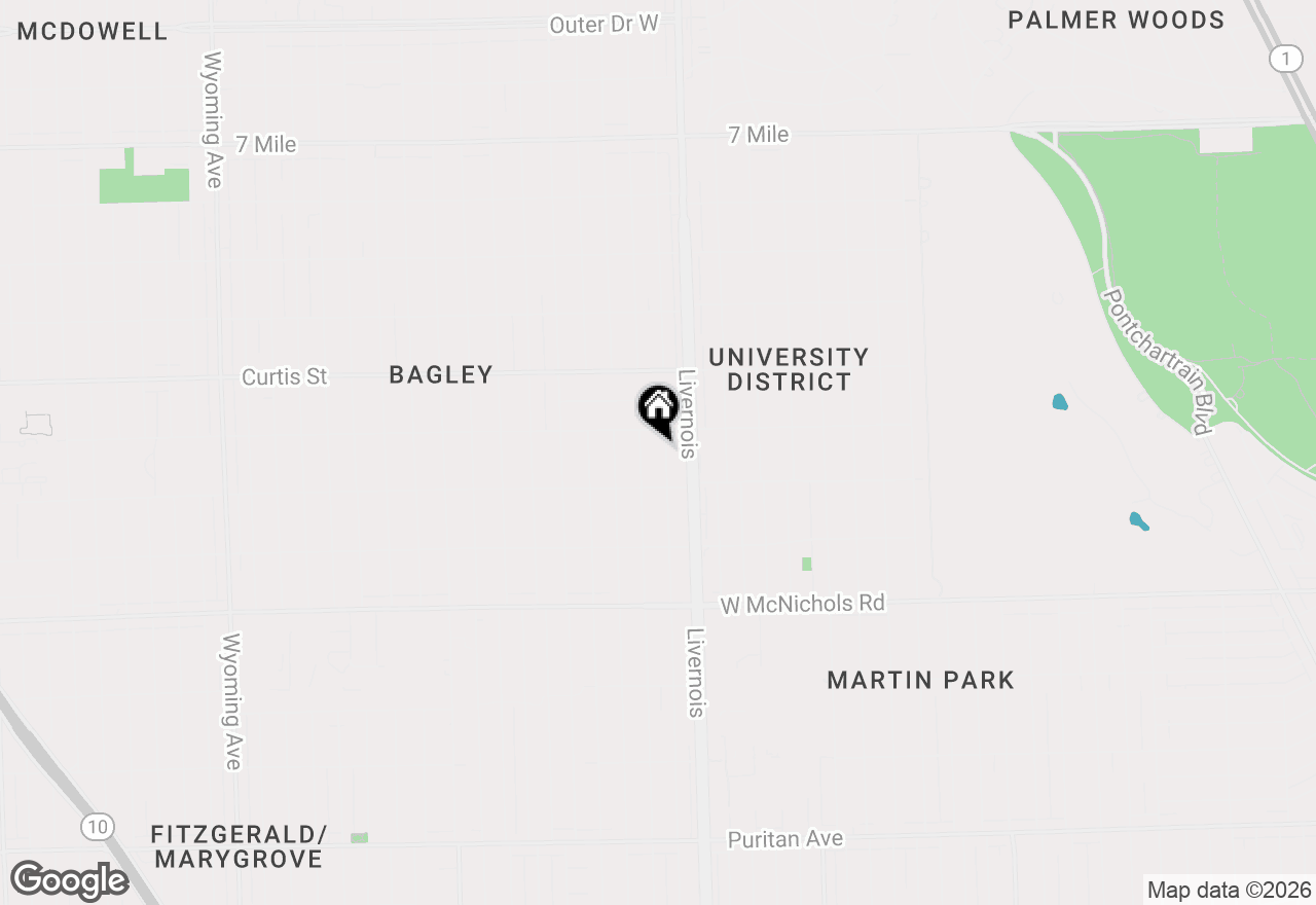 Map of 17575 Stoepel Street, Detroit, MI 48221