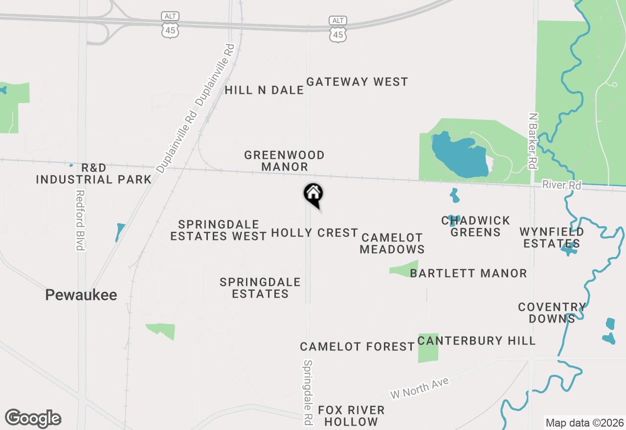 Map of 21990 Holly Crest Dr, Brookfield, WI 53045