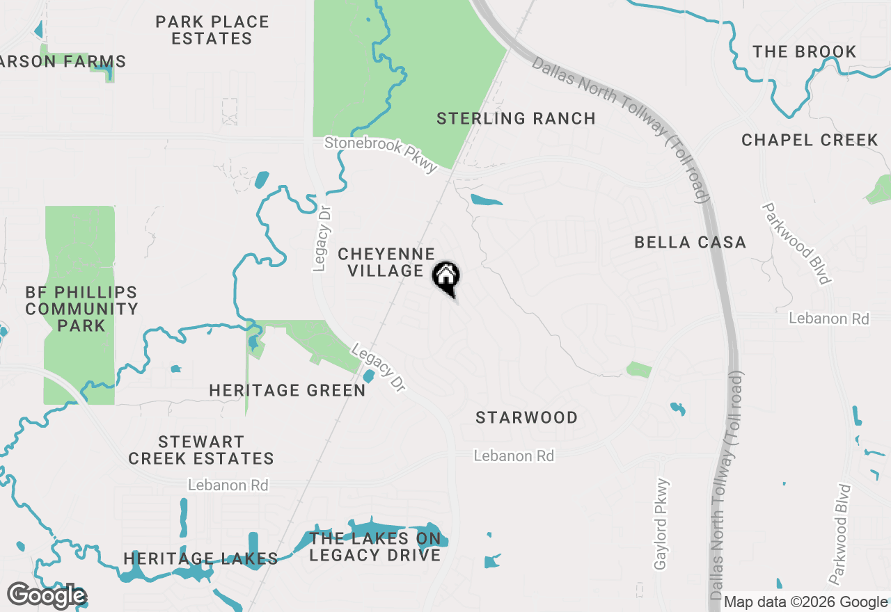 Map of 5526 Stone Canyon Drive, Frisco, TX 75034
