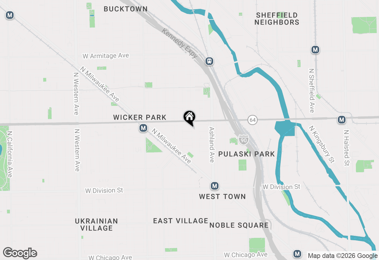 Map of 1721 W Pierce Avenue #2, Chicago, IL 60622
