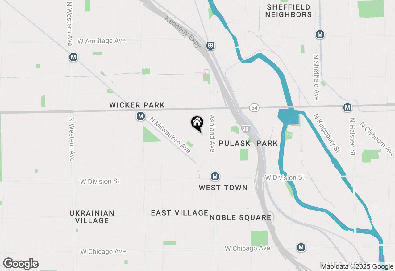 Map of 1429 N Paulina Street #C, Chicago, IL 60622