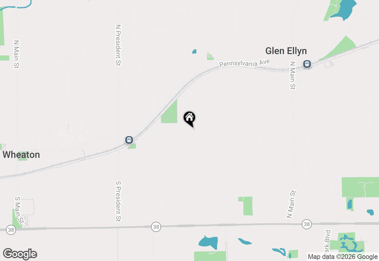 Map of 210 Hill Avenue, Glen Ellyn, IL 60137