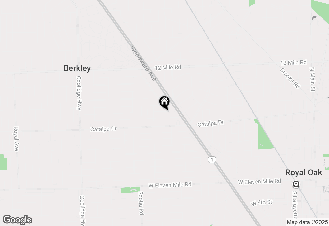Map of 1349 Franklin Road, Berkley, MI 48072