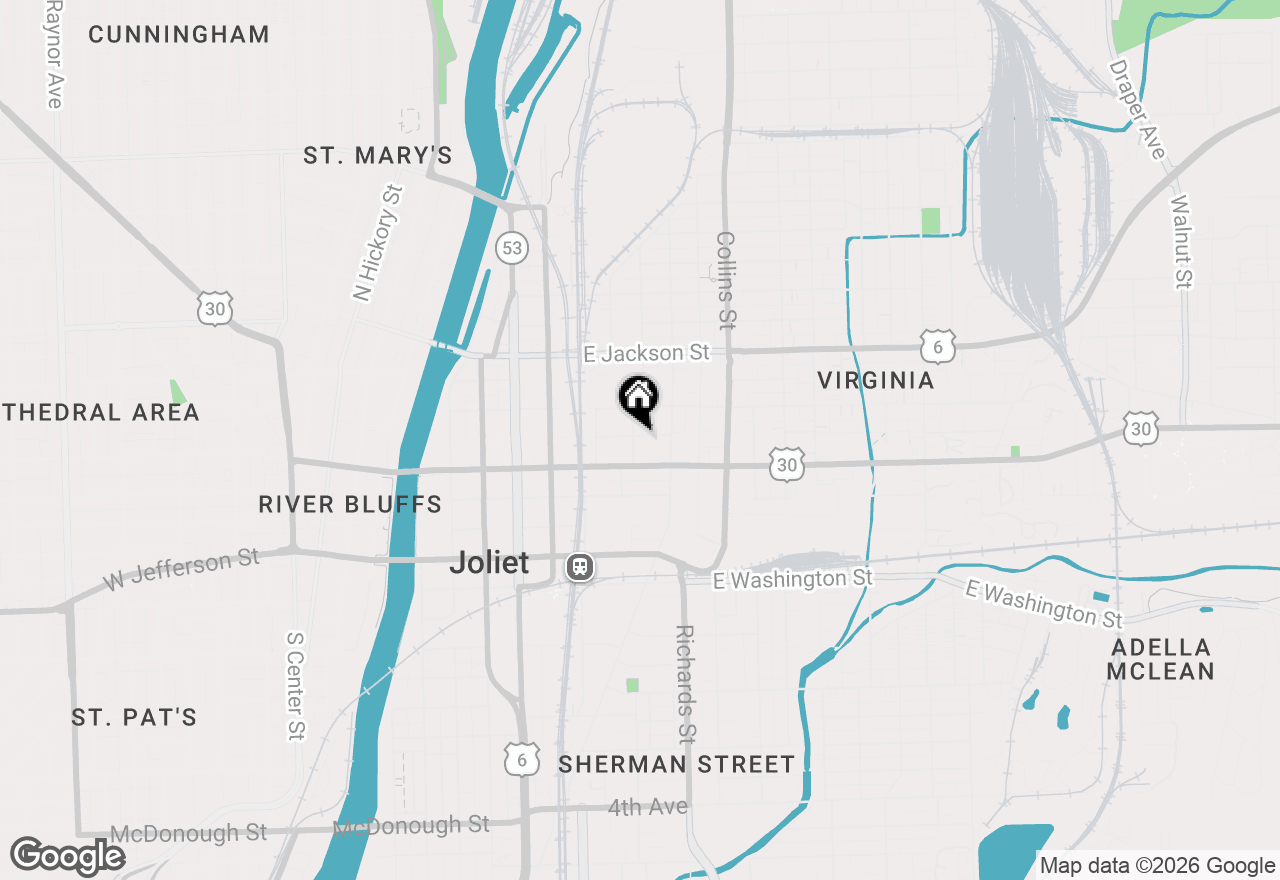 Map of 202 E Webster Street, Joliet, IL 60432