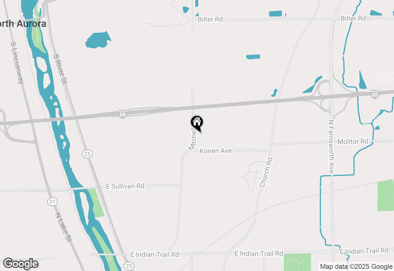 Map of 606 Schomer Road, Aurora, IL 60505