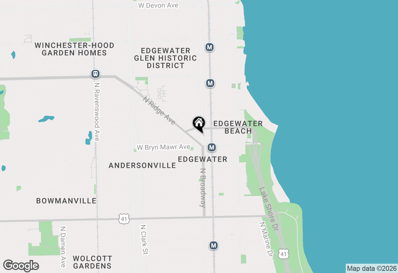 Map of 5630 N Broadway Street #5W, Chicago, IL 60660
