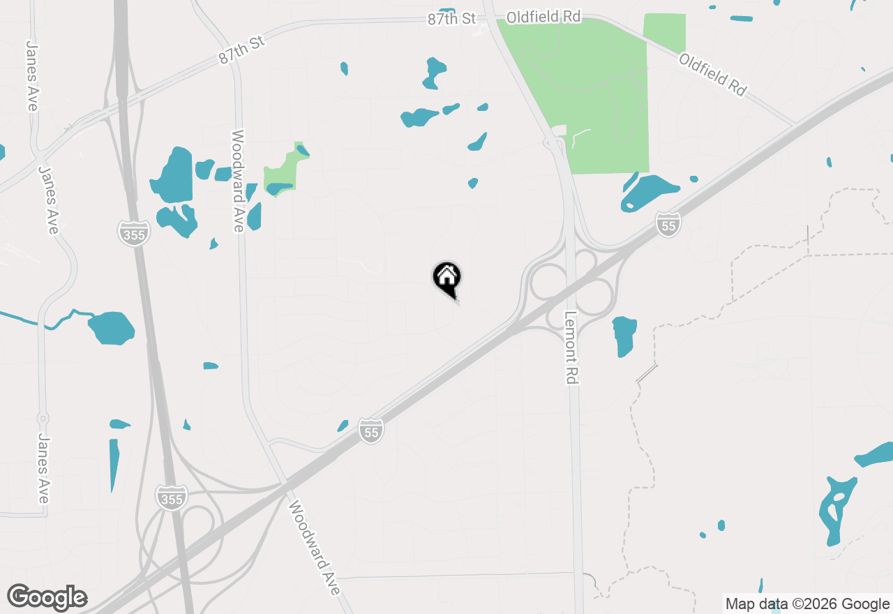 Map of 9038 Hillcrest Lane, Woodridge, IL 60517