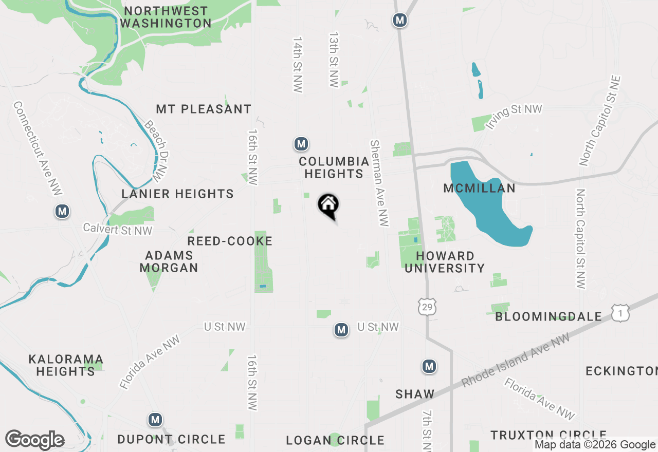 Map of 1306 Euclid Street Nw #2, Washington, DC 20009