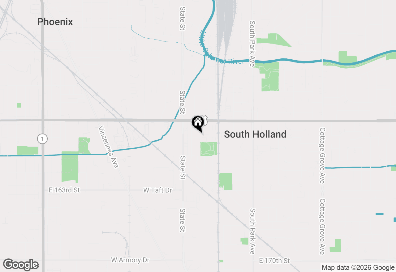 Map of 54 E 163rd Street, South Holland, IL 60473