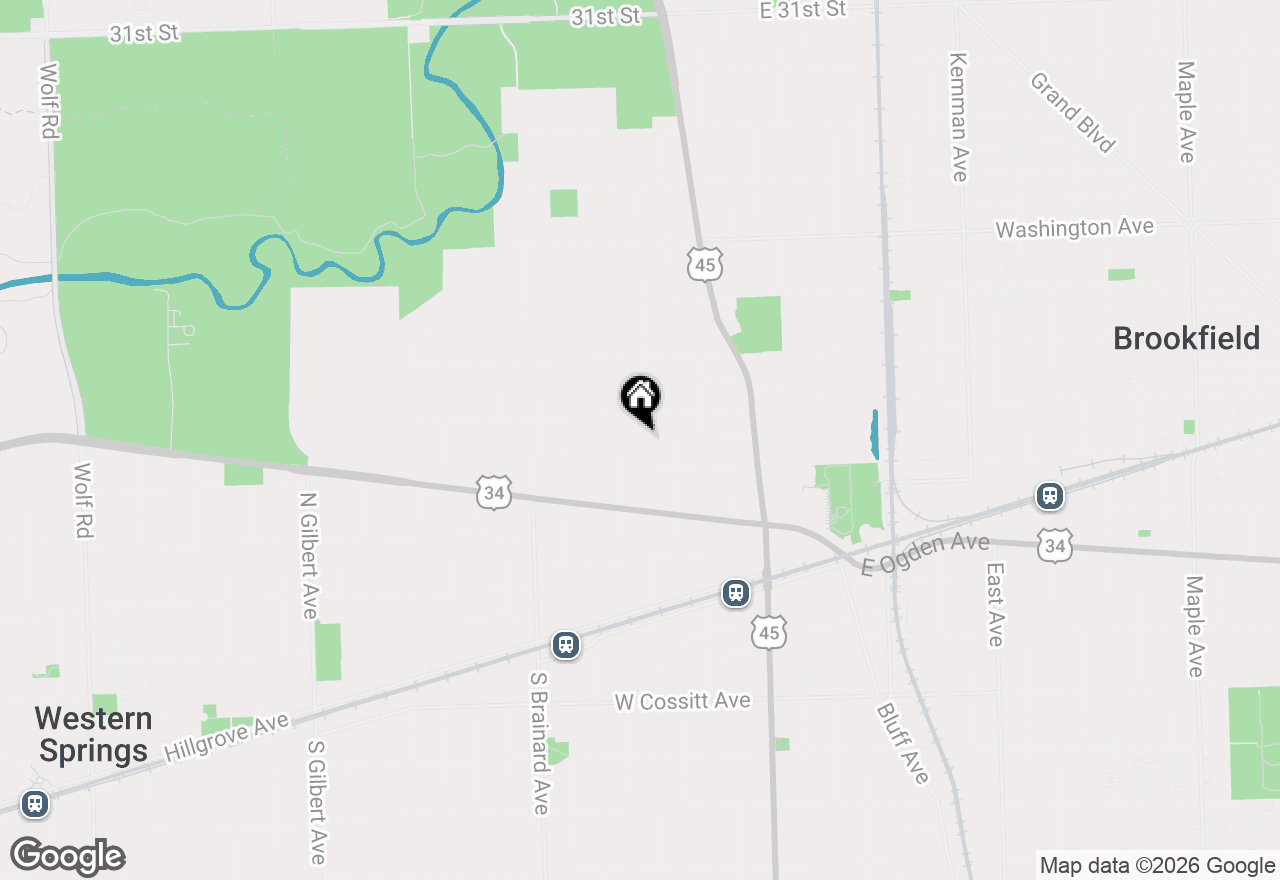 Map of 326 N Kensington Avenue, La Grange Park, IL 60526
