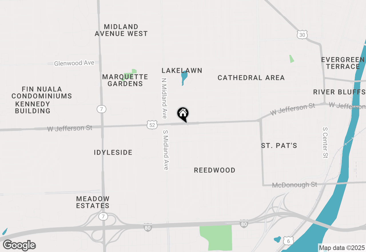 Map of 1260 W Jefferson Street, Joliet, IL 60435