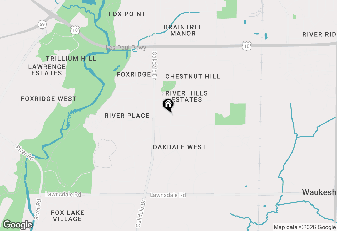 Map of 1100 Dana Ln, Waukesha, WI 53189