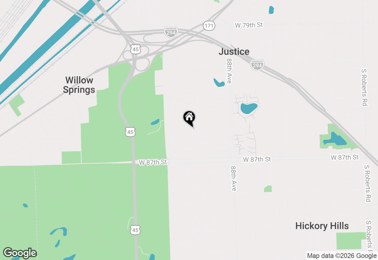 Map of 9021 Primrose Lane, Hickory Hills, IL 60457