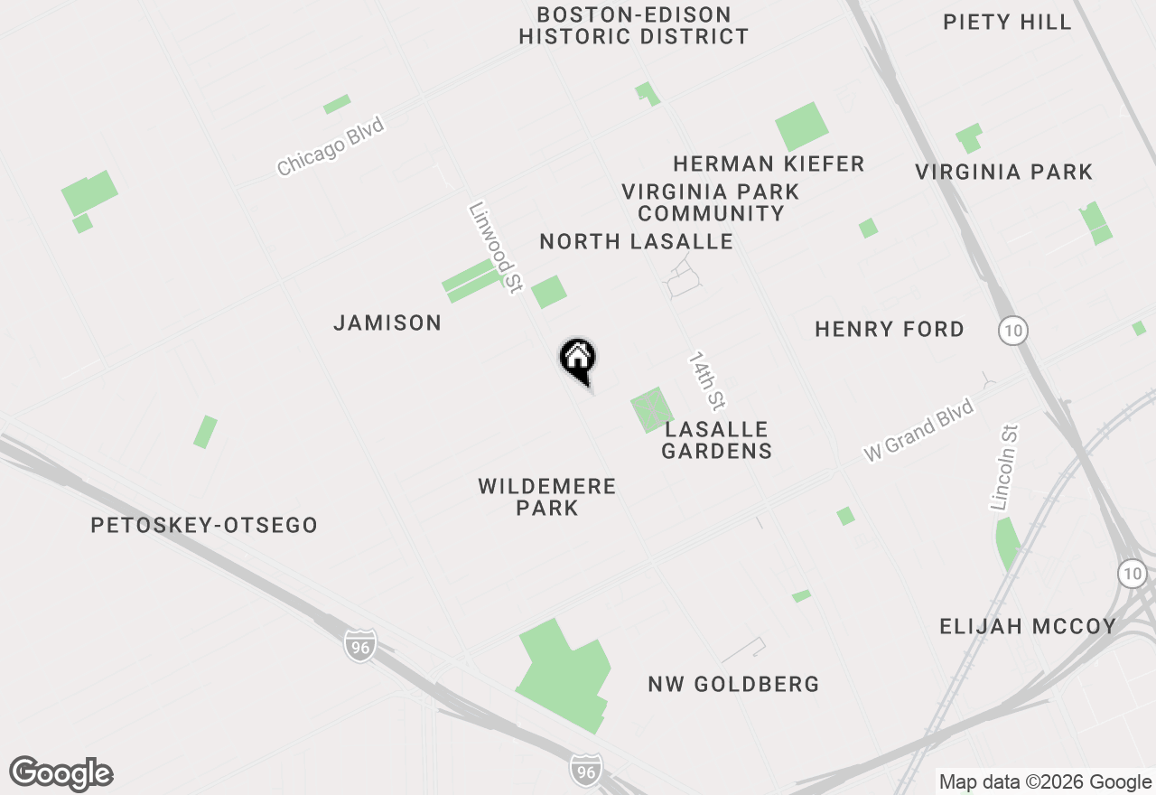 Map of 2549 Virginia Park Street, Detroit, MI 48206