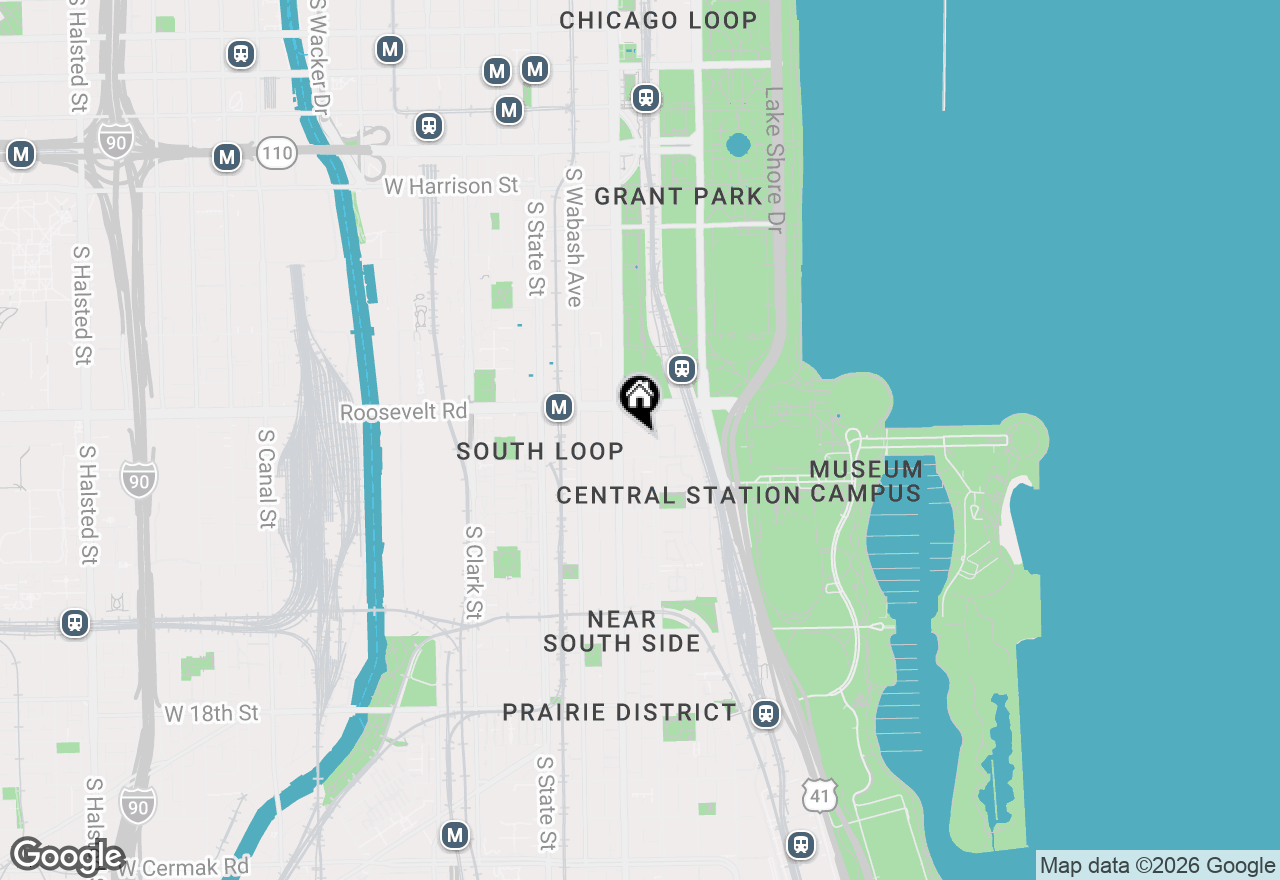 Map of 1250 S Indiana Avenue #502, Chicago, IL 60605